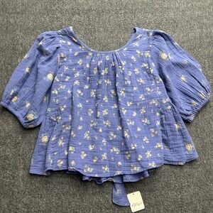 Free People Lavender Floral Blouse